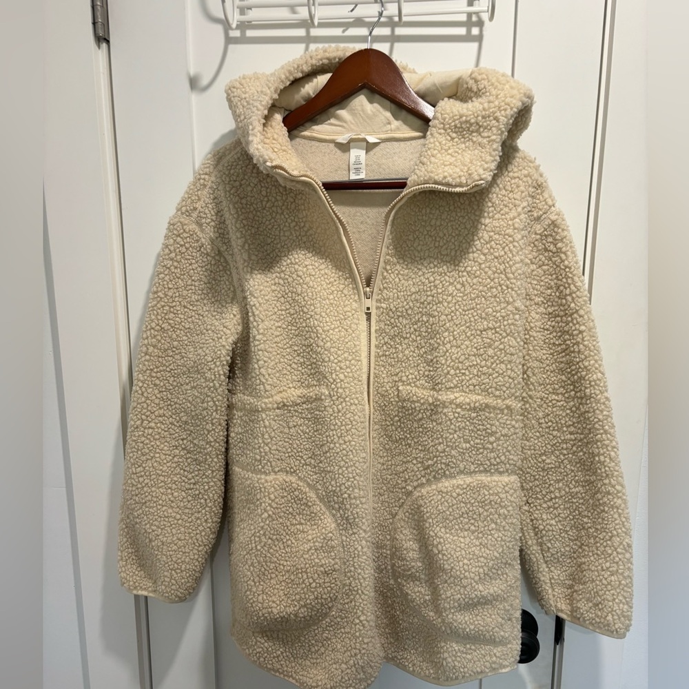 H&M Maternity Sherpa/teddy coat